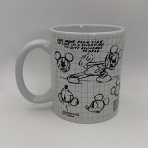 DISNEY JERRY LEIGH Mickey Mouse Sketch Book Don Towley Mug 12 oz. - Preowned image 3
