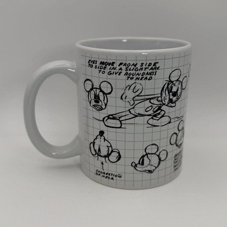 DISNEY JERRY LEIGH Mickey Mouse Sketch Book Don Towley Mug 12 oz. - Preowned image 3