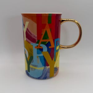ANTHROPOLOGIE Glückliche Lebendigkeit Positivität Becher 14 Unze. - Gebraucht Bild 1