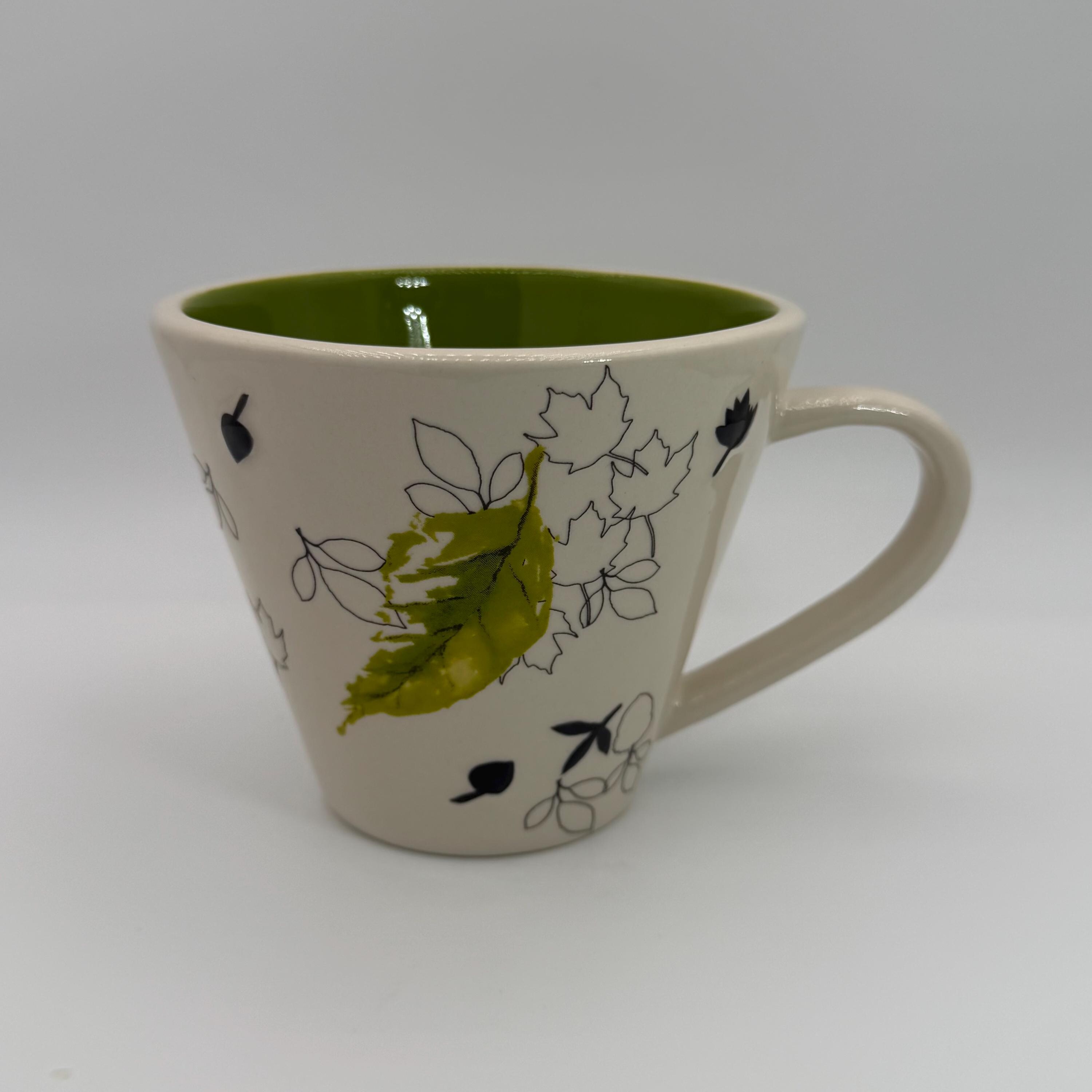 STARBUCKS Green Leaf Embossed Mug 10 Oz. - Preowned - Etsy