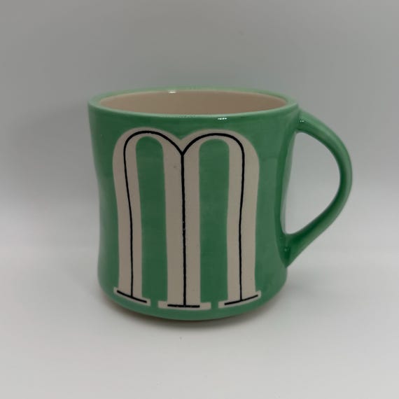 ANTHROPOLOGIE Monogram Initial Letter M Color White and Mint  display picture 3