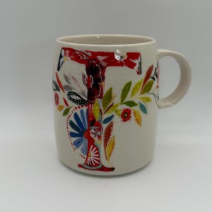 ANTHROPOLOGIE Starla M. Halfmann Petal Pallette Monogram Letter T Mug 14 oz. - Preowned