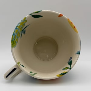 ANTHROPOLOGIE Dodi Peacock Boho Floral Pedestal Mug 14 oz. - Preowned image 5