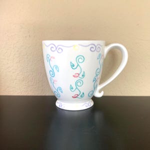 STARBUCKS BARISTA 2003 Pastel Floral Pink Interior Pedestal Coffee Mug /  Tea Cup 16 Oz. - Preowned - Etsy