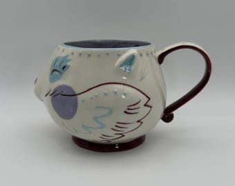 Taza de cerámica 3D ANTHROPOLOGIE Rabbit Her Easter de 414 ml (14 oz) - Usada
