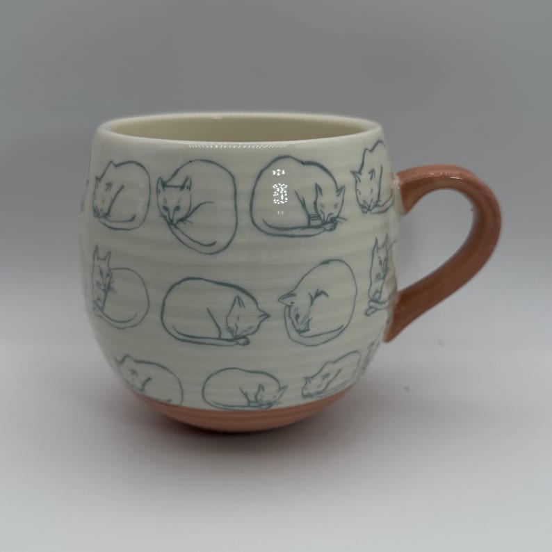 ANTHROPOLOGIE Leah Reena Goren Katt Stengodsmugg 340 ml – Begagnad bild 1