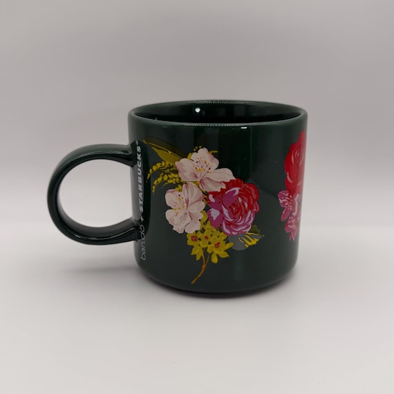 Buy STARBUCKS Limited Edition BAN.DO + Floral Roses Forest Green Ceramic Mug  12 Oz. - Preowned Online in India - Etsy