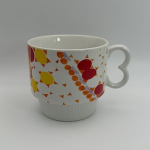ANTHROPOLOGIE Stackable Floral Multicolor Mug 8 oz. - Preowned image 1