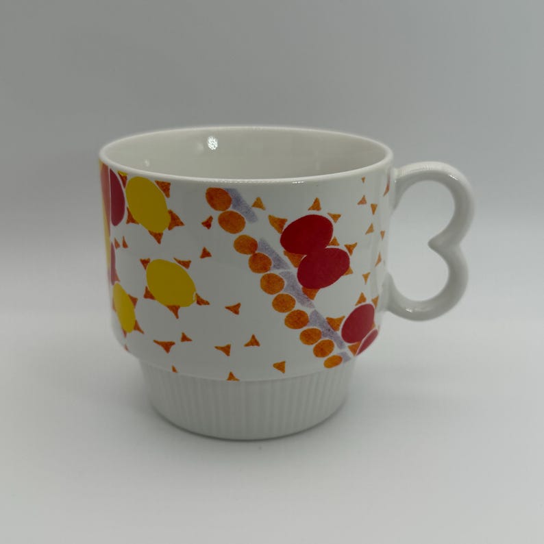 ANTHROPOLOGIE Stackable Floral Multicolor Mug 8 oz. - Preowned image 1