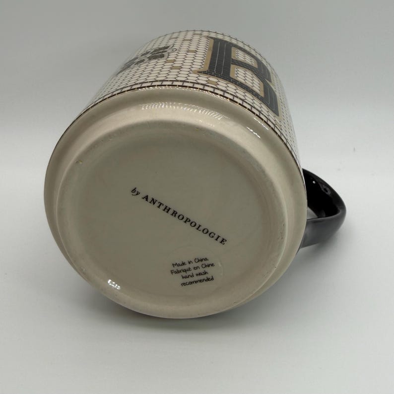 ANTHROPOLOGIE Bistro Tile Letter "B" Mug 12 oz. - Preowned image 6