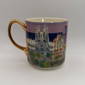 ANTHROPOLOGIE Holiday in the City Barcelona Mug 14 oz. - Preowned image 4