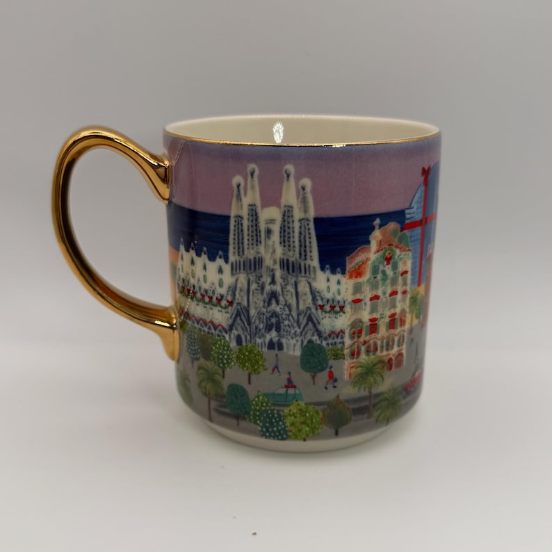 ANTHROPOLOGIE Holiday in the City Barcelona Mug 14 oz. - Preowned image 4