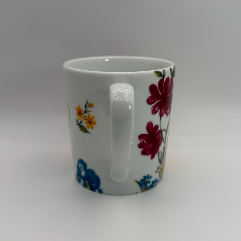 ANTHROPOLOGIE White Floral Mug 8 oz. - Preowned image 2
