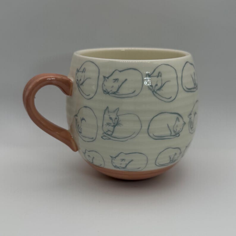 ANTHROPOLOGIE Leah Reena Goren Katt Stengodsmugg 340 ml – Begagnad bild 3