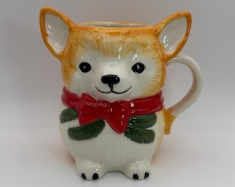 ANTHROPOLOGIE Peluche Pet Corgie Mug 12 oz. - Preowned