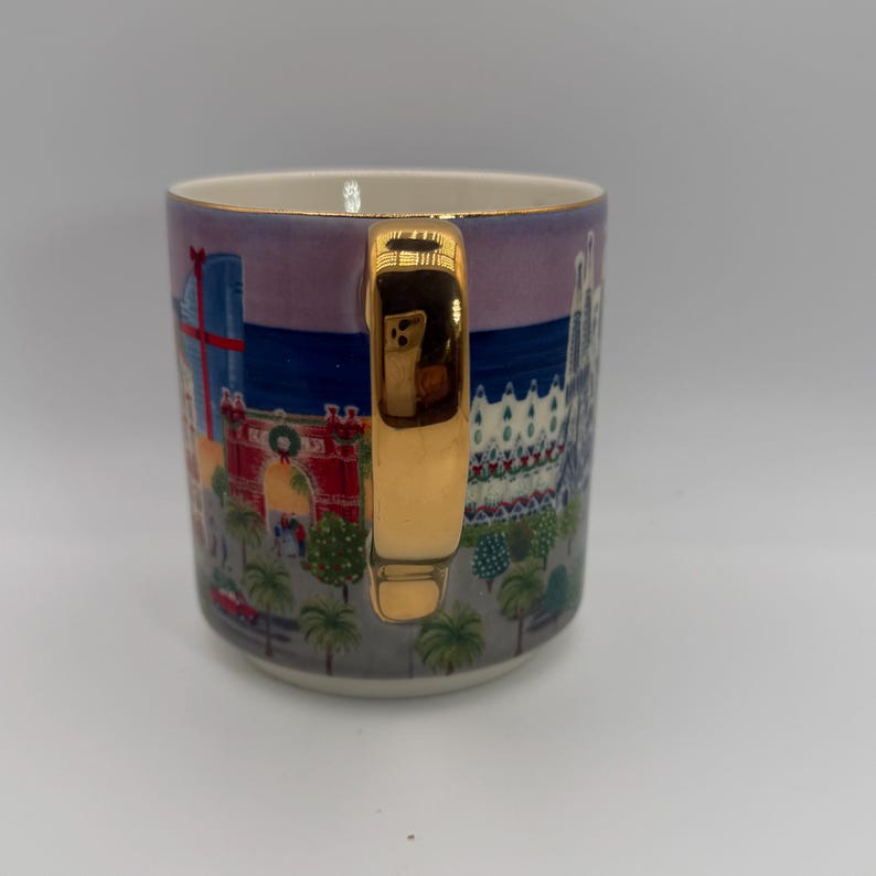 ANTHROPOLOGIE Holiday in the City Barcelona Mug 14 oz. - Preowned image 3