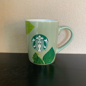 STARBUCKS GREEN LEAF Coffee Mug / Tea Cup 10 oz. - Preowned