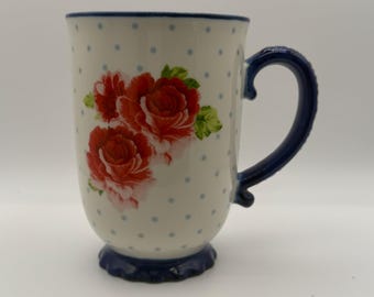PIONEER WOMAN Heritage Blue Dots blommig mugg 473 ml - Begagnad