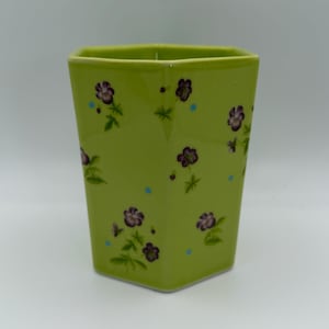 ANTHROPOLOGIE Pia I love You Color Green Mug 10 oz. - Preowned image 4