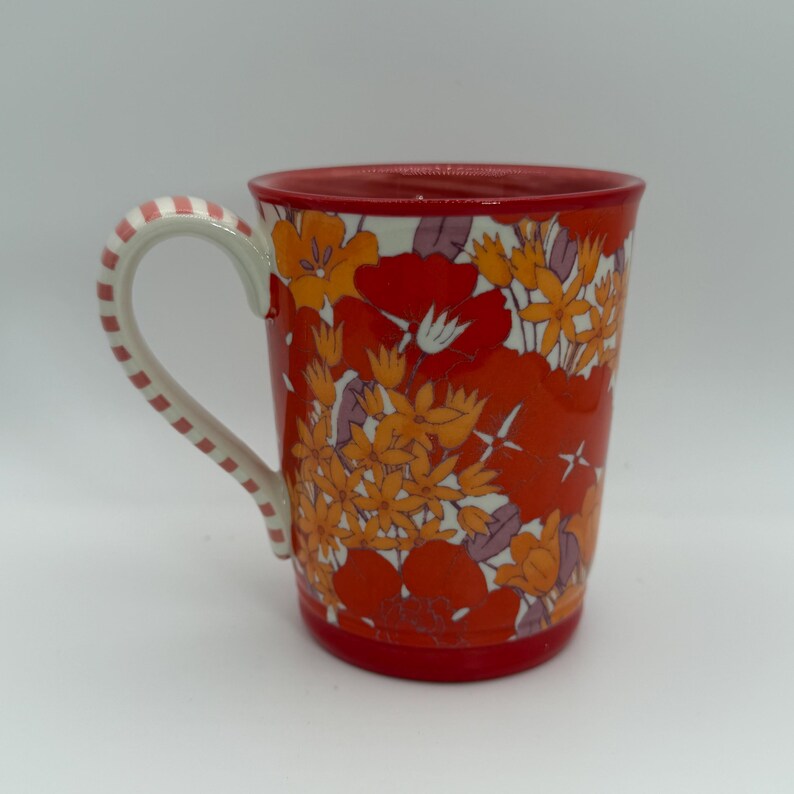 ANTHROPOLOGIE Lyla Color Red Mug 9 oz. - Preowned image 3