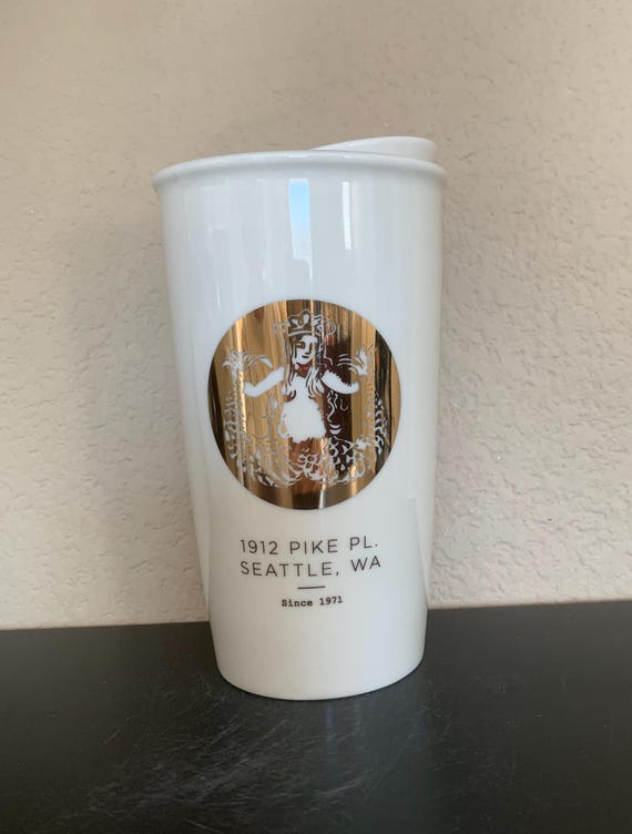 STARBUCKS Travel Mug GOLDEN MERMAID 1912 Pike Place Seattla