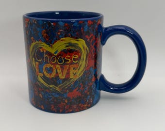 PENZY’s CHOOSE LOVE I Will Vote 11-5-24 Save our Democracy Save our Planet On Bottom Mug 8 oz. - Preowned