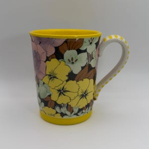 ANTHROPOLOGIE Lyla Color Yellow Coffee Mug 9 oz. - Preowned image 1