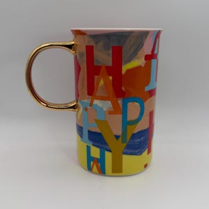 ANTHROPOLOGIE Glückliche Lebendigkeit Positivität Becher 14 Unze. - Gebraucht Bild 4