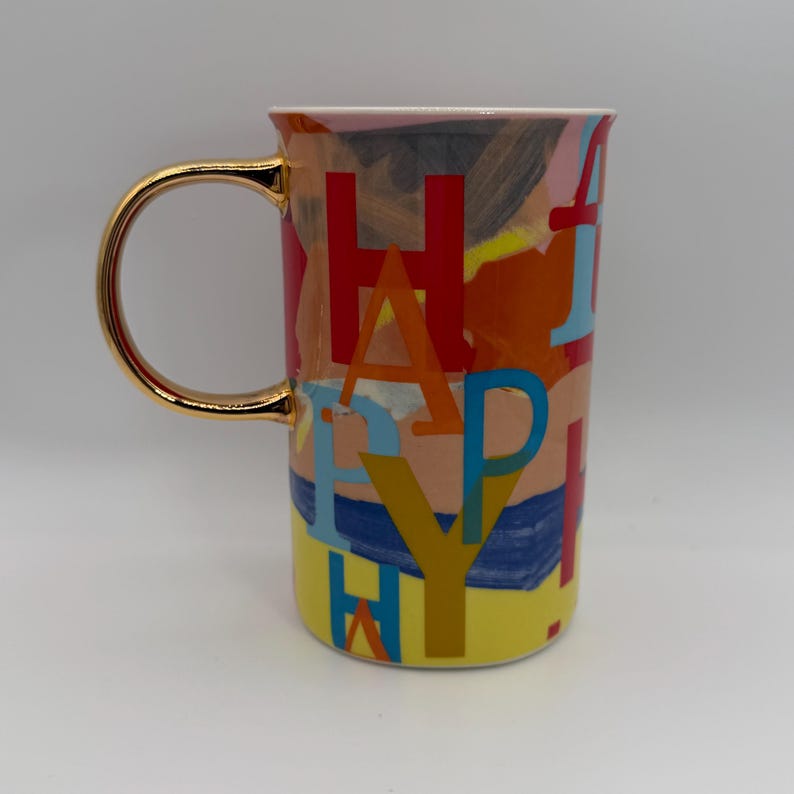 ANTHROPOLOGIE Glückliche Lebendigkeit Positivität Becher 14 Unze. - Gebraucht Bild 4