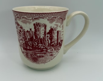 Johnson Brothers Old Britain Castles Ragland Castle Red Transferware Mug 12 oz England