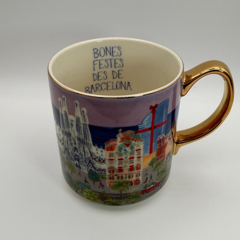 ANTHROPOLOGIE Holiday in the City Barcelona Mug 14 oz. - Preowned image 2