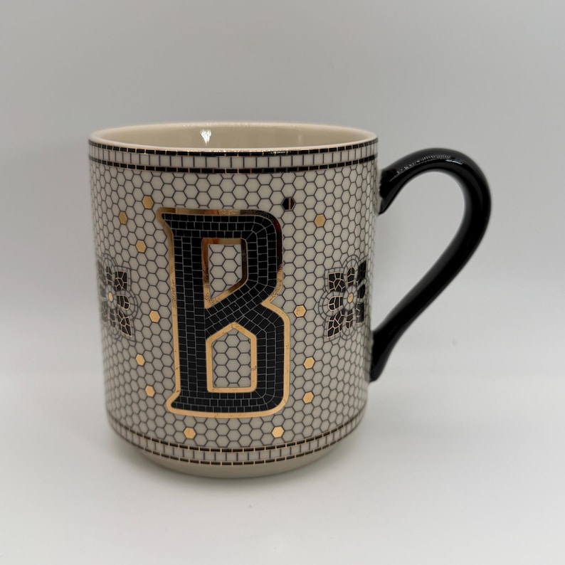 ANTHROPOLOGIE Bistro Tile Letter "B" Mug 12 oz. - Preowned image 1