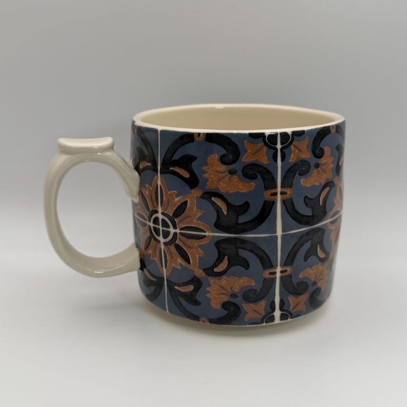 ANTHROPOLOGIE Mezze Monogram Letter J Mug 12 oz. - Preowned image 3