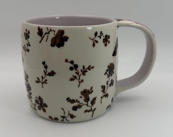 ANTHROPOLOGIE Loren Floral and Patterned Color Light Purple Motif Mug 12 oz. - Preowned