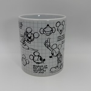 DISNEY JERRY LEIGH Mickey Mouse Sketch Book Don Towley Mug 12 oz. - Preowned image 4