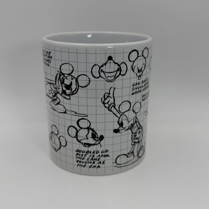 DISNEY JERRY LEIGH Mickey Mouse Sketch Book Don Towley Mug 12 oz. - Preowned image 4