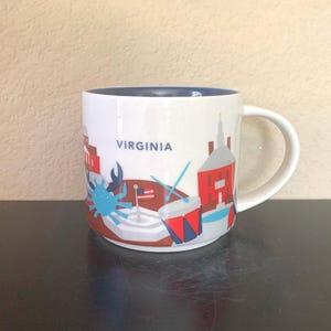 STARBUCKS Discontinued &quot;You Are Here&quot; Collectible VIRGINIA Coffee Mug - Preowned