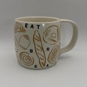 ANTHROPOLOGIE Phtalo Ruth Stoneware Eat Bread Mug 14 oz. - Preowned image 1