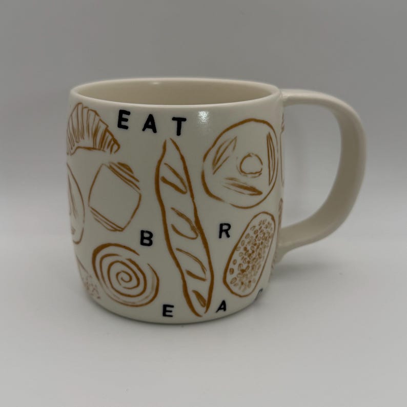 ANTHROPOLOGIE Phtalo Ruth Stoneware Eat Bread Mug 14 oz. - Preowned image 1