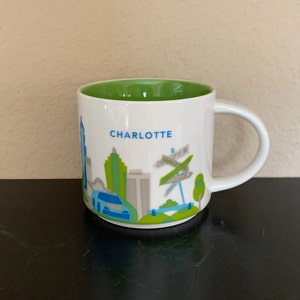 STARBUCKS CHARLOTTE Kaffeetasse &quot;&quot;You Are Here&quot;&quot; Sammlerstück 14 oz - gebraucht.&quot;