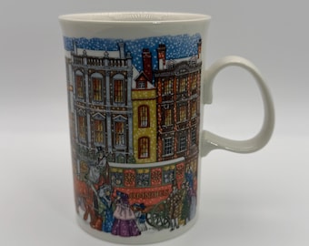 Taza DUNOON CHRISTMASTIME diseñada por Sue Scullard, 295 ml. Hecha en Inglaterra - De segunda mano.