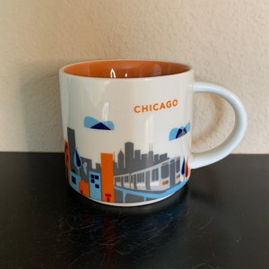 STARBUCKS eingestellt „Sie sind hier“ Sammeln CHICAGO Kaffeebecher 14 0z. - Gebraucht