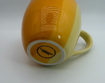 STARBUCKS Striped Three Shades of Yellow Mug 11 oz. - Preowned