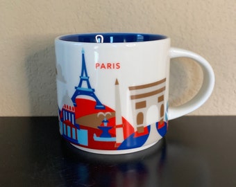 STARBUCKS INTERNATIONAL Collection &quot;You Are Here&quot; Collectible PARIS Coffee Mug 14 oz. - Preowned