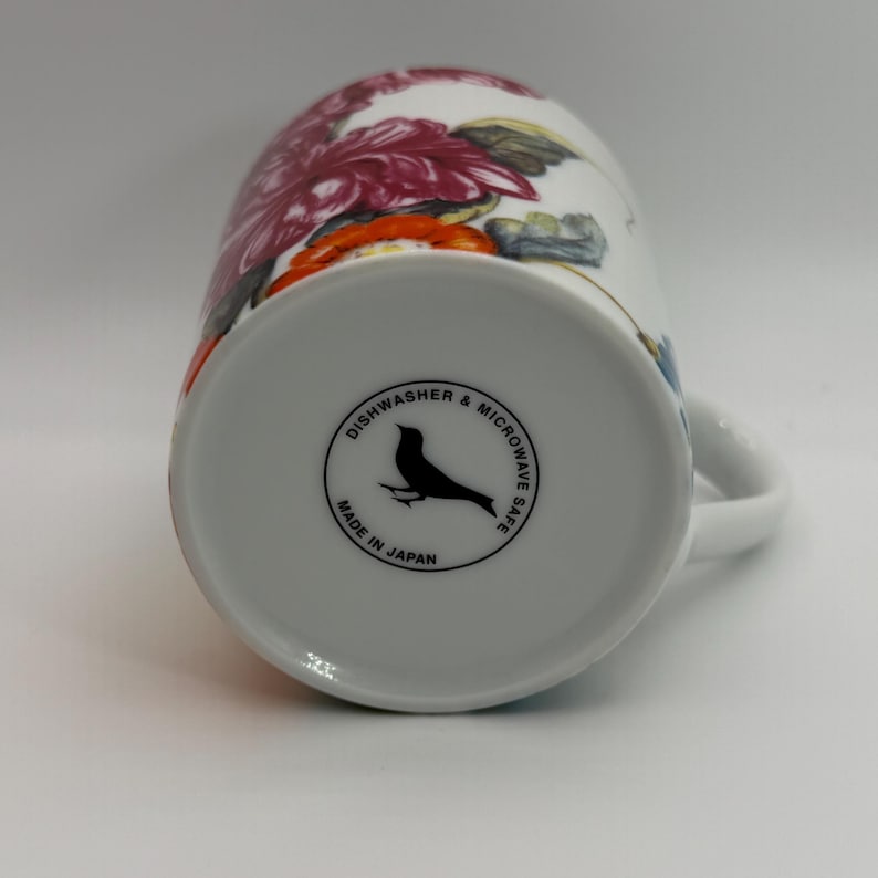 ANTHROPOLOGIE White Floral Mug 8 oz. - Preowned image 6