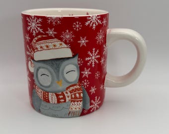 SUR LA TABLE Snowflake And Friends Owl Mug 14 oz. - Preowned