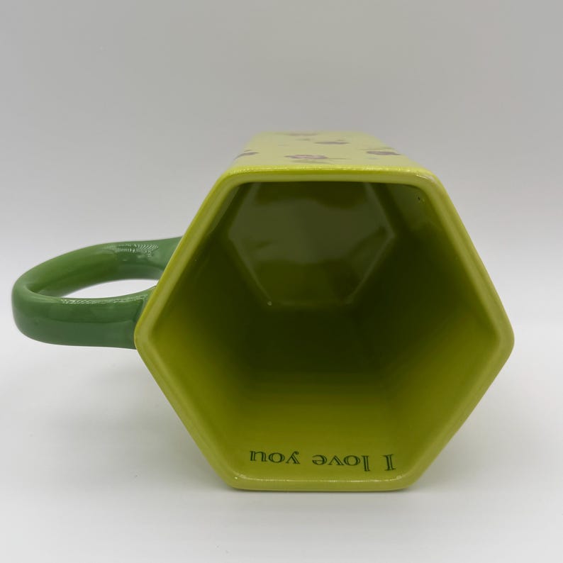 ANTHROPOLOGIE Pia I love You Color Green Mug 10 oz. - Preowned image 6