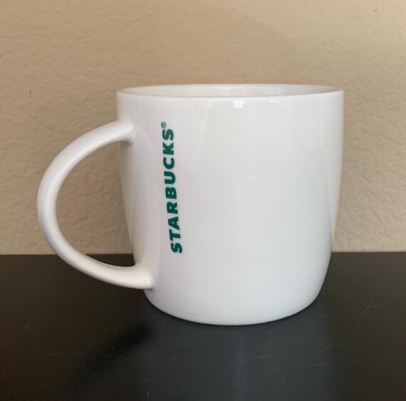 STARBUCKS White With Green Letter Logo Coffee Mug / Tea Cup 14 Oz. -  Preowned - Etsy