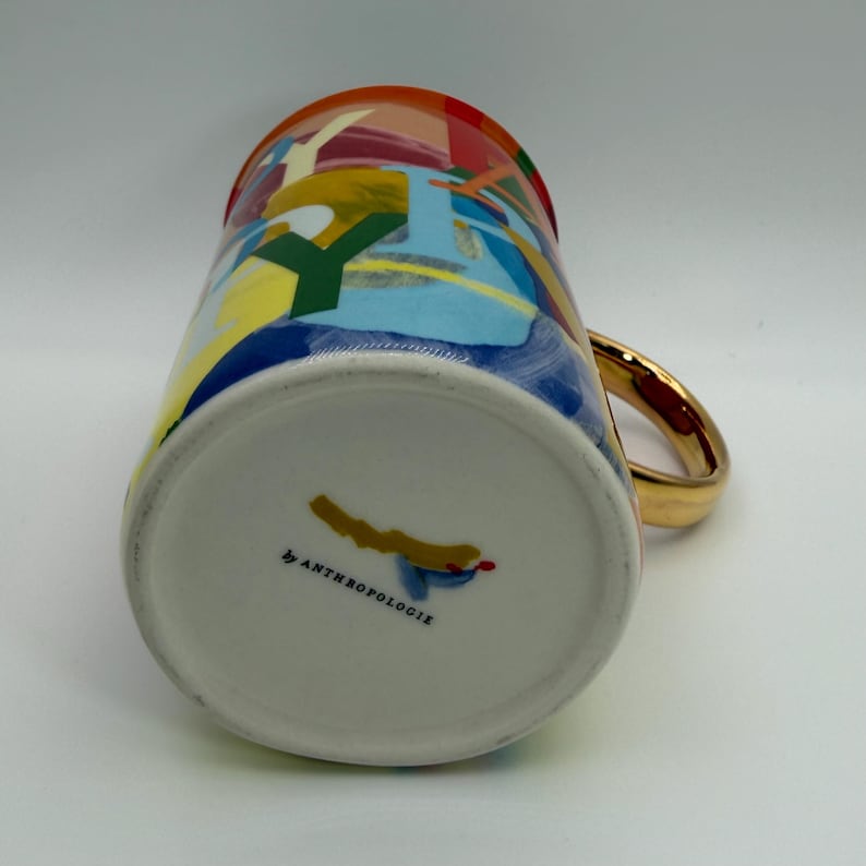 ANTHROPOLOGIE Glückliche Lebendigkeit Positivität Becher 14 Unze. - Gebraucht Bild 6