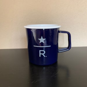 STARBUCKS RESERVE R Navy Tin Metal 14 oz. Coffee Mug / Tea Cup - Preowned
